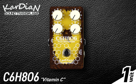 C6H8O6 "Vitamin C"　トランジスタ ファズ ペダル 2EQ サウンドメイキング エフェクター エレキ ギター ベース 楽器 アクセサリ 音響機材 滋賀県 守山市 EC-0016