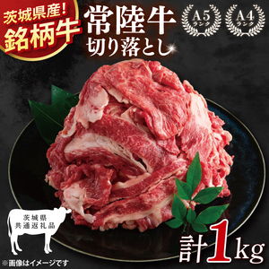 【茨城県共通返礼品】常陸牛切り落とし 1kg【銘柄牛 牛肉 冷凍 たんぱく質 ビタミン 茨城県産】(81-06)