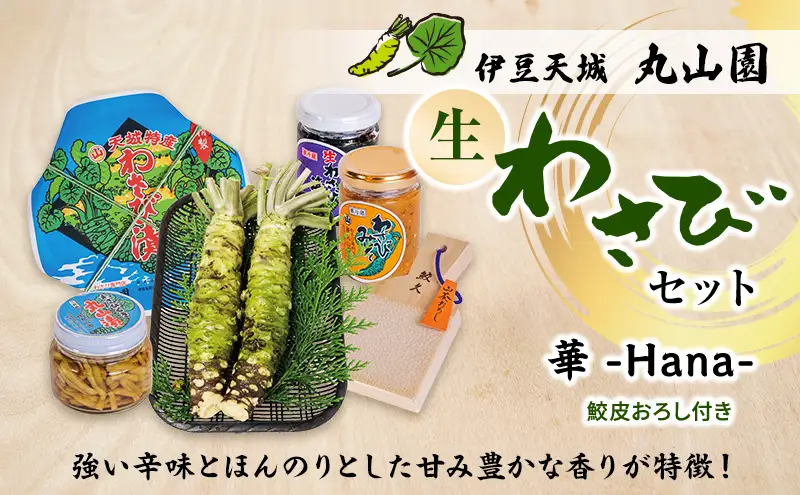 伊豆天城 丸山園 わさびセット 華 セット 詰め合わせ わさび 山葵 ワサビ 生わさび おつまみ つまみ みそ 味噌 漬け物 漬物