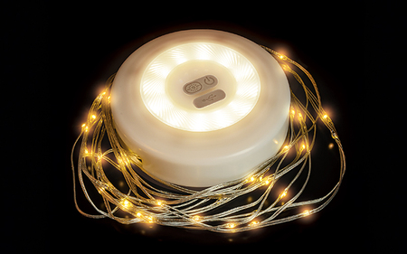 充電式巻き取りイルミネーションライト（10m) - キャンプやアウトドアでのテントライトとして最適