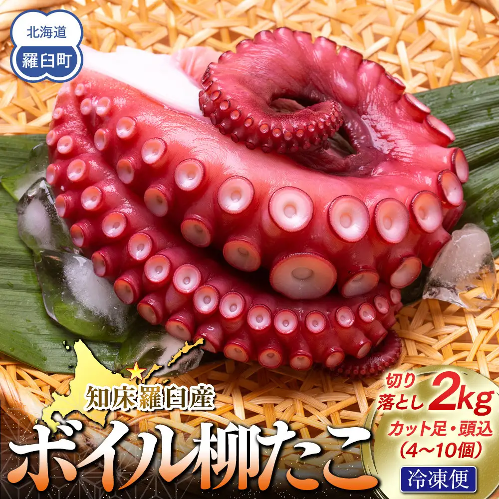 羅臼産切り落としボイル柳たこ カット足・頭込（4～10個）約2kg 魚介類 たこ 知床 北海道