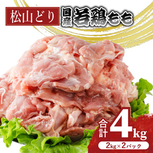 【鶏肉】松山どり もも肉 2kg×2パック 計4kg 【BJ011】