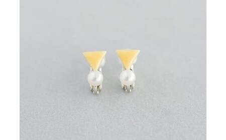 イヤリング 三角 イエロー パール付き 七宝 | イヤリング アクセサリー Kenichi Kondo