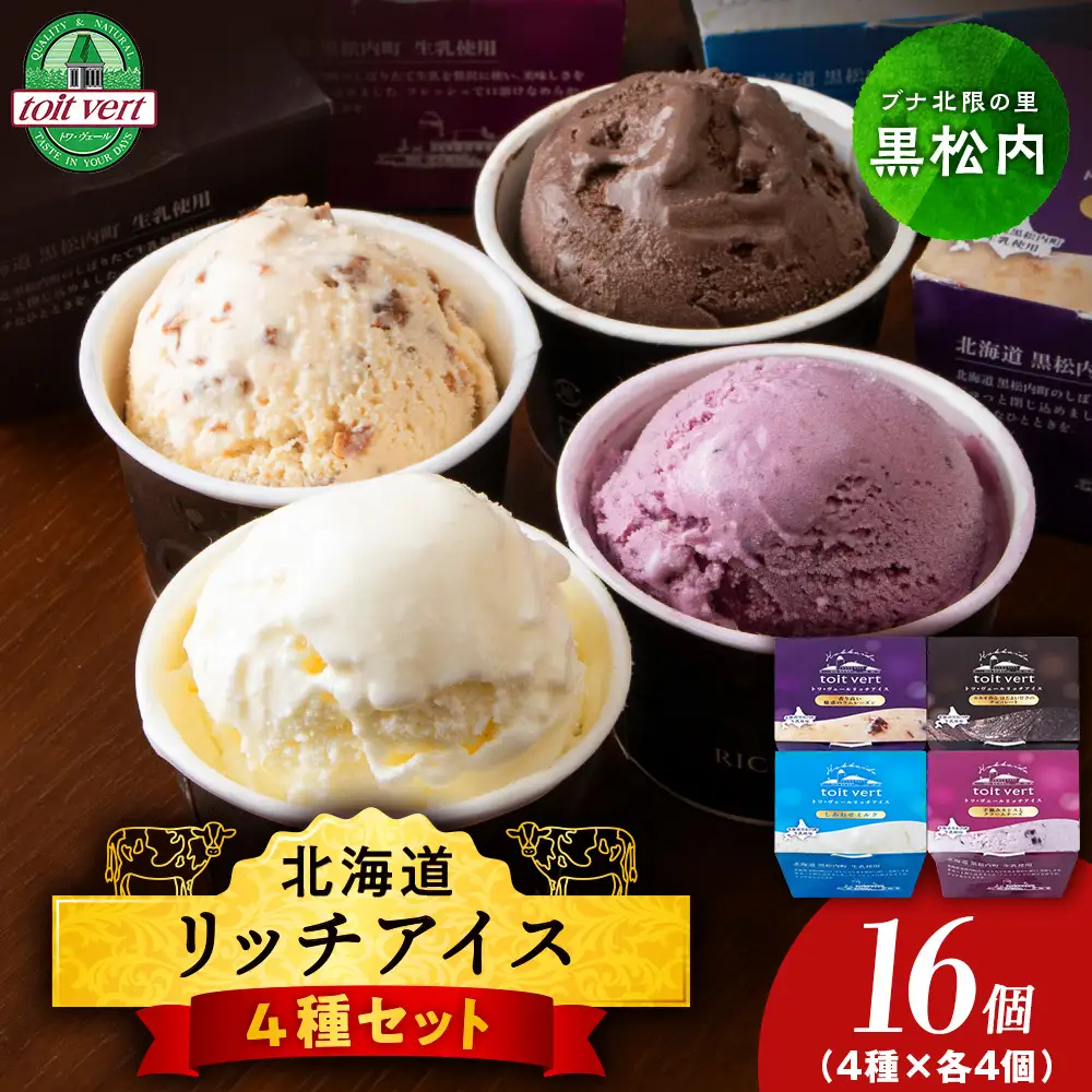 リッチアイスクリーム 16個セット（100ml）【 4種 × 各4個】