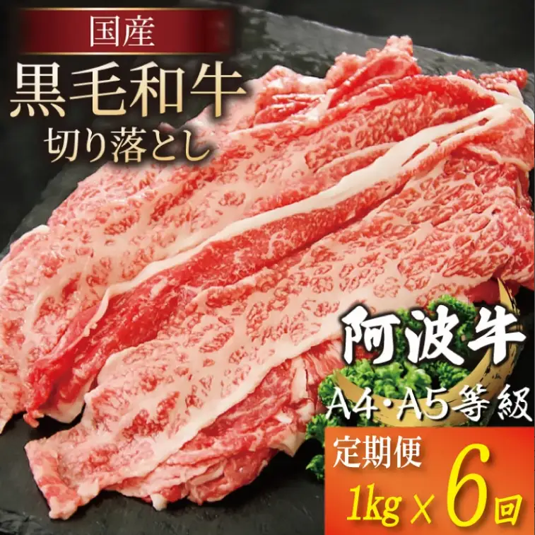 牛肉 赤身 切り落とし 1kg 定期便 6回