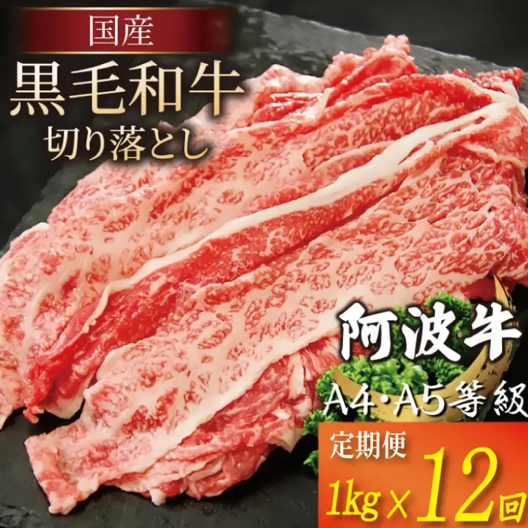 牛肉 赤身 切り落とし 1kg 定期便 12回