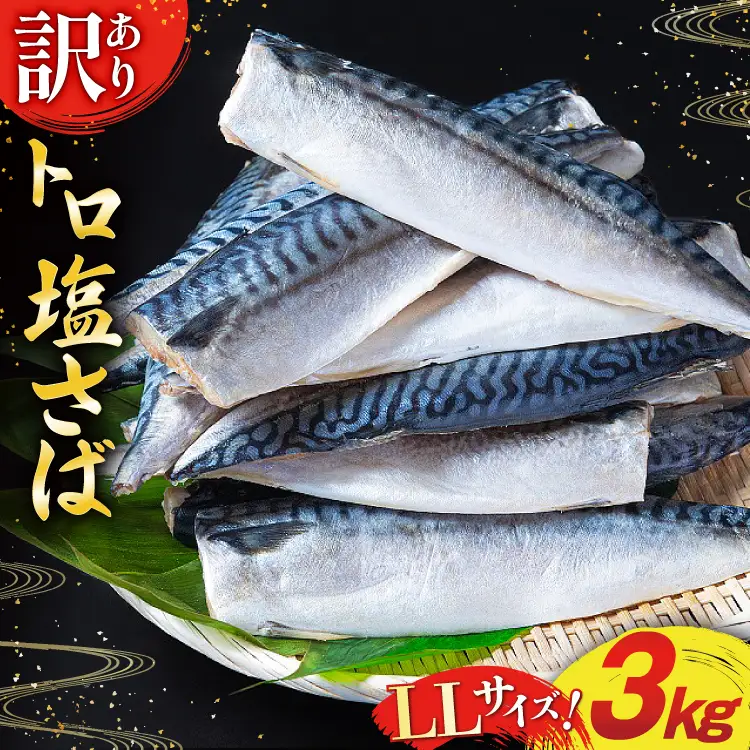 訳あり トロ塩サバ フィレ LLサイズ 3kg ★フィレ1枚230g超え！[足利本店 宮城県 気仙沼市 20565620]