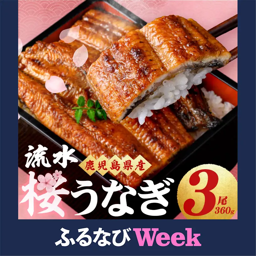 【ふるなびWEEK対象】柳澤 流水桜 うなぎ 蒲焼き 計3尾＜計360g＞ FN-Limited-WE a1-159