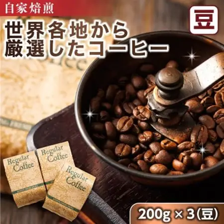 ベンデドール 自家焙煎 珈琲豆 店主おまかせ プレミアム コーヒーセット　200g×3個　【豆】_満喫セット コーヒー豆 人気 コーヒー 珈琲豆 ベンデドール 珈琲 自家焙煎 北海道 釧路町 釧路超 特産品 _【1103066】