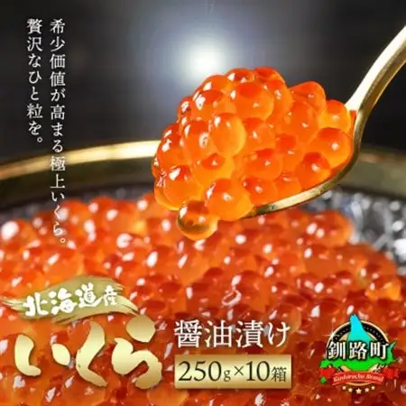 いくら醤油漬け 250g ×10個セット ＜北海道産の鮭卵＞【配送不可地域：離島】【1103101】