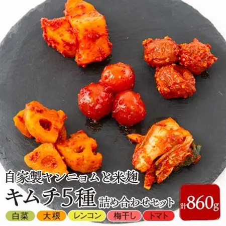 キムチ5種詰め合わせセット【配送不可地域：離島・北海道・沖縄県・東北・九州】【1634981】