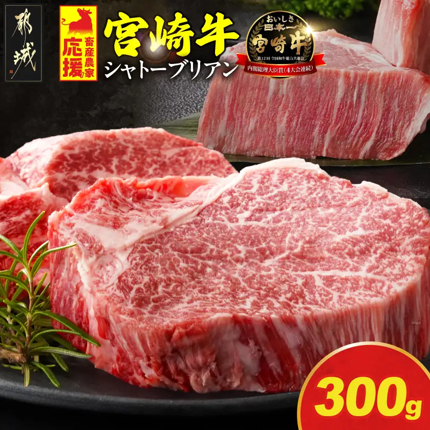 畜産農家応援! 宮崎牛シャトーブリアンステーキ150g×2枚〔AF-N2-009-300g〕_(都城市) 宮崎県産宮崎牛 シャトーブリアン ステーキ 宮崎牛 牛肉