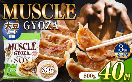 【定期便3回】MUSCLE GYOZA SOY ～マッスルギョーザソイ～ 冷凍餃子 40個入り 1袋 
