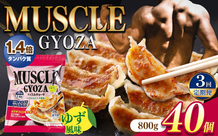 【定期便3回】MUSCLE GYOZA ~マッスルギョーザ　～（ゆず風味）冷凍餃子40個入り1袋 