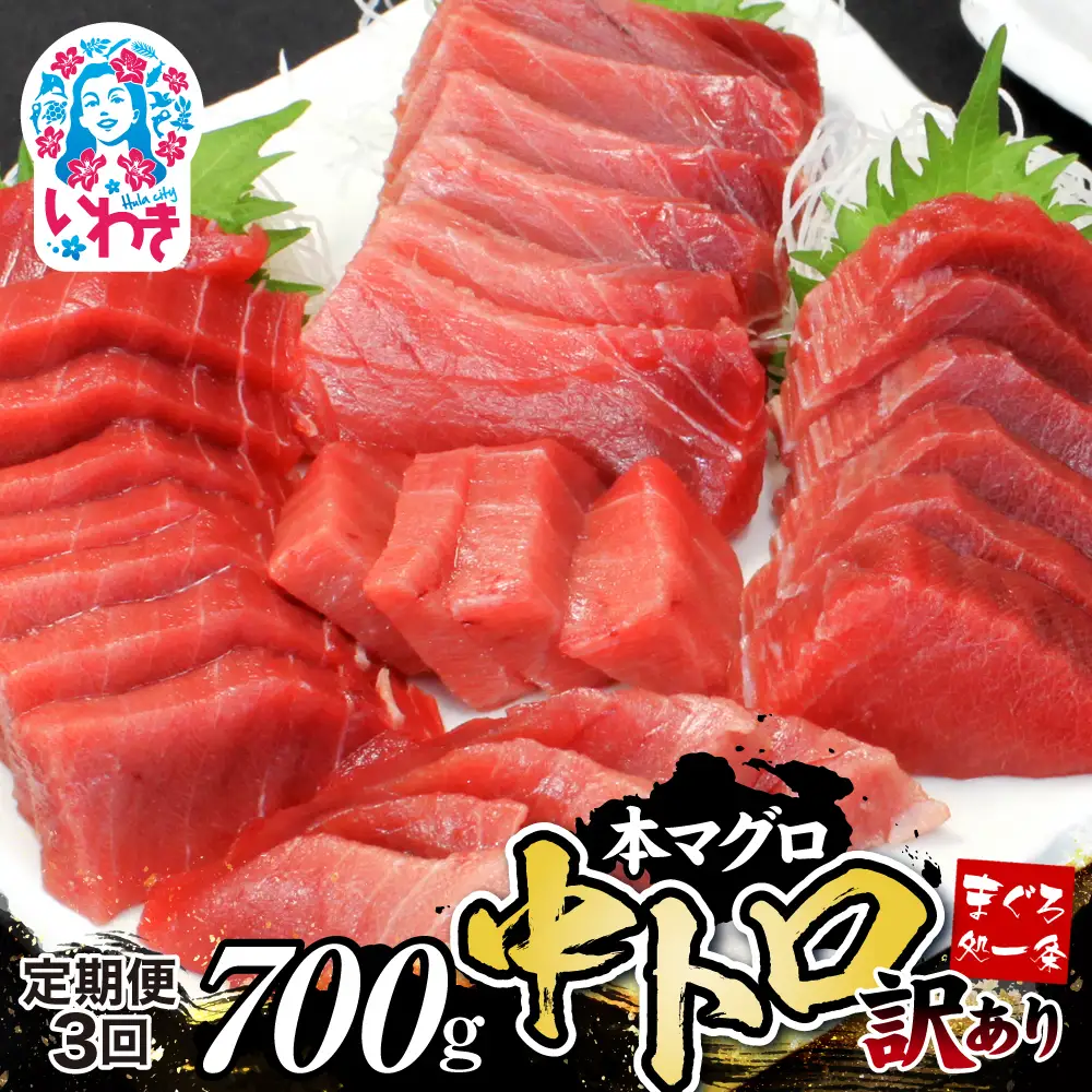 【定期便/計3回】本マグロ訳あり中トロ700g（計2.1kg）【DG008-t3】