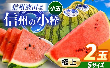 【先行受付】信州波田産 小玉スイカ ！信州の小粋 【極上】 2玉 Sサイズ