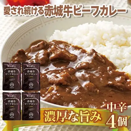 【愛され続ける】赤城牛ビーフカレー 中辛（4個）  カレー レトルト