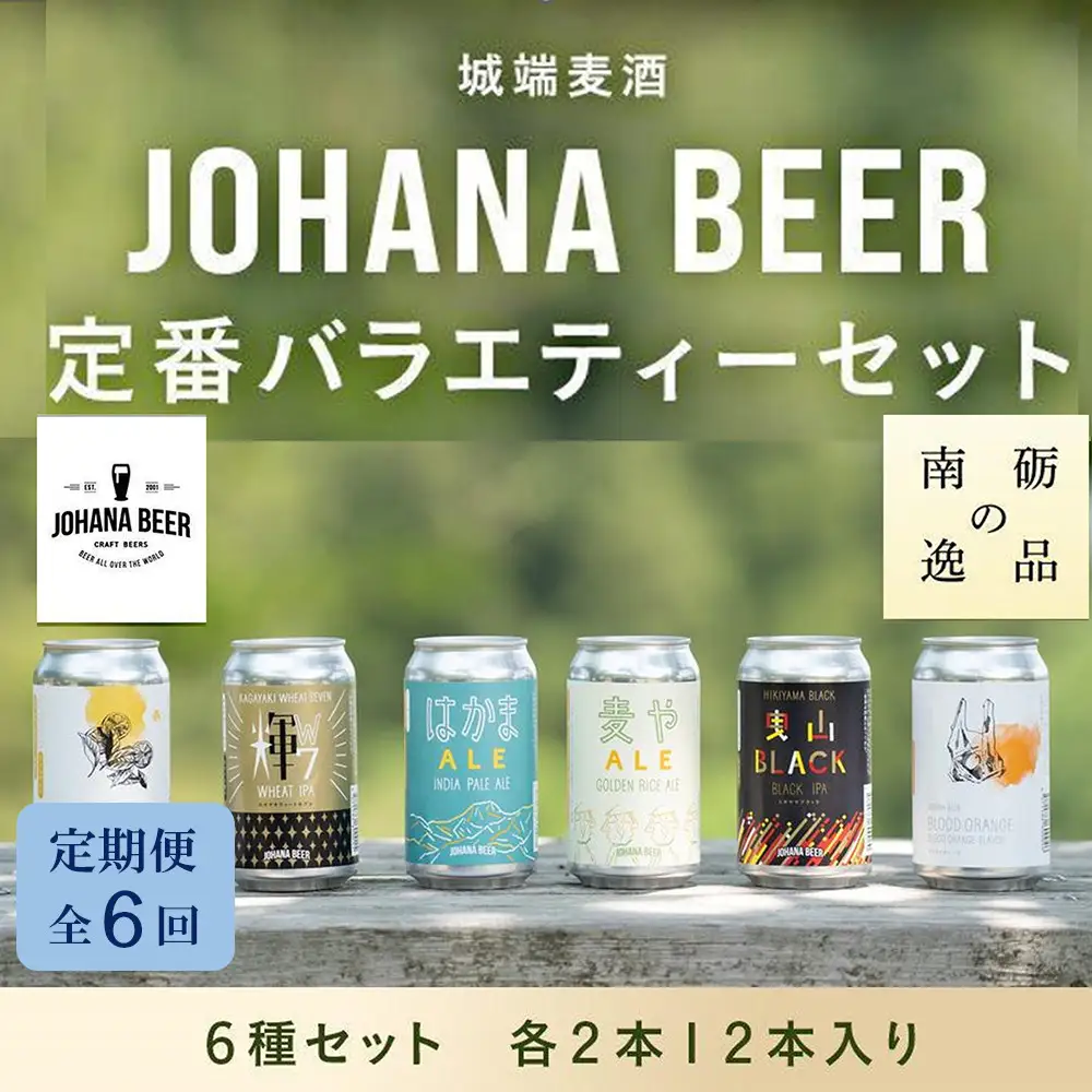 【定期便６回】城端麦酒定番バラエティー６種セット　各２本１２本入り《南砺の逸品》