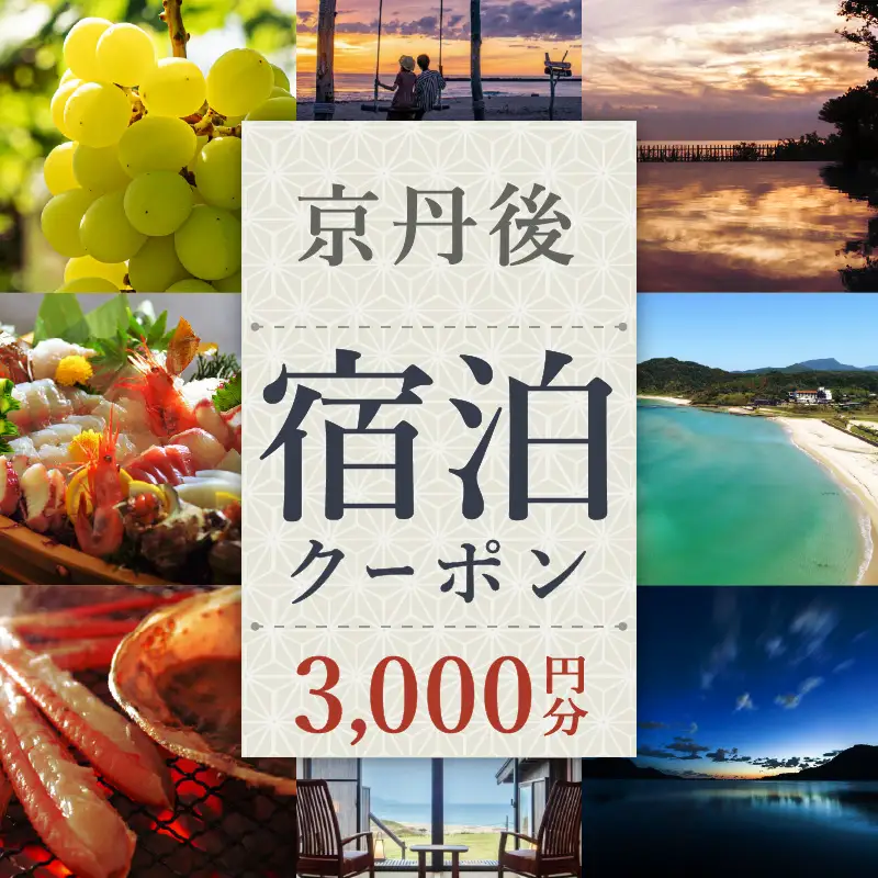 【京丹後市観光公社】京丹後宿泊クーポン　3,000円券×1枚