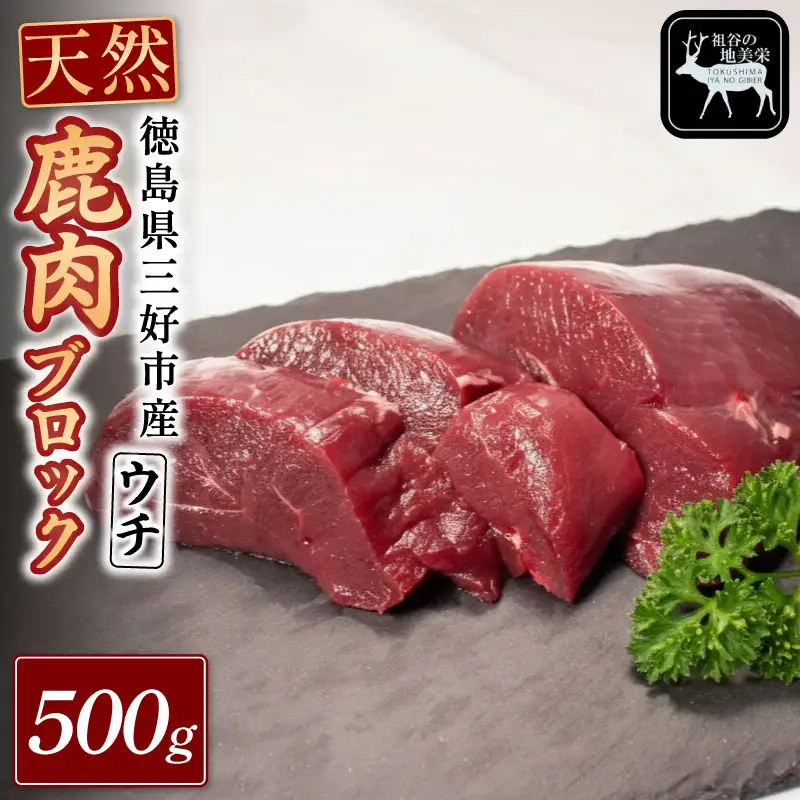 鹿肉モモブロック 500g ウチ ジビエ 国産 祖谷 地美栄【 ジビエ 】