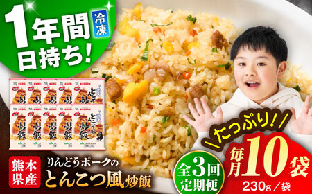 【全3回定期便】熊本県産 こだわり炒飯 りんどうポークのとんこつ風 炒飯 計2.3kg (230g×10) 冷凍食品 炒飯 [BHCS031]