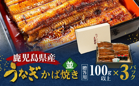 鹿児島県産！老舗うなぎ屋 の うなぎのかば焼き 3尾（ 並 ・ 100g以上 × 3パック ）【 贈答用 】 A040-009-03 うなぎ 鰻 ウナギ 蒲焼き かば焼き 惣菜 総菜 魚 魚類 うな丼 うな重 三昌亭 ふるさと納税 鹿児島 奄美市 おすすめ ランキング プレゼント ギフト