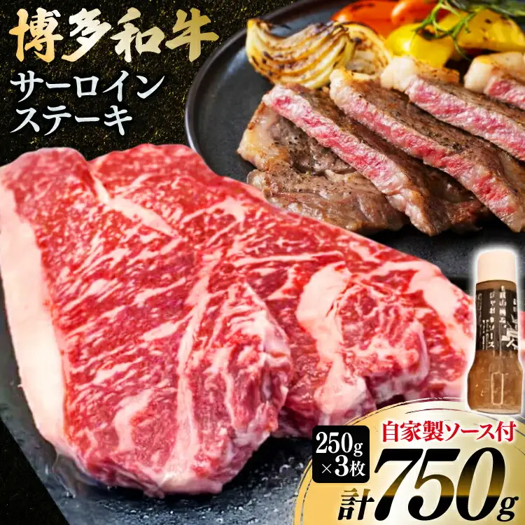 牛肉 博多和牛 サーロインステーキ 250g 3枚 計750g [株式会社くしだ企画 福岡県 筑紫野市 21761082]