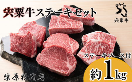 F8　宍粟牛 ステーキ セット（約1000ｇ）【 ステーキ 国産和牛 黒毛和牛 国産 3年肥育 牛肉 贈り物 BBQ キャンプ ご褒美 】