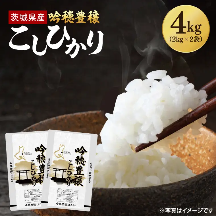 ＜令和7年産＞  吟穂豊穣こしひかり 4kg (2kg×2袋) 精米 米 茨城県産_EG008