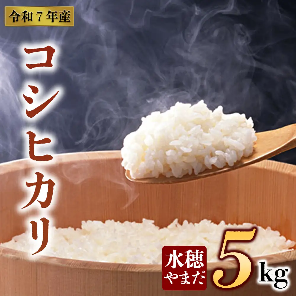 令和7年産　コシヒカリ 5kg　水穂やまだ グランプリ獲得 お米 米 人気 美味しい 弾力 粘り 食感 湧水 熊本 阿蘇
