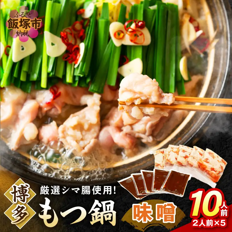 博多味噌もつ鍋 10人前(2人前×5セット)【A5-489】