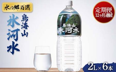 12回定期便【水の郷百選】山形県 鳥海山 氷河水（ひょうがすい）2L×6本 天然水 ミネラルウォーター F2Y-6308