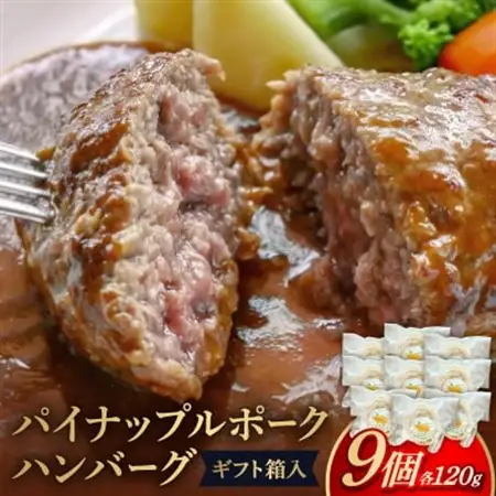 パイナップルポーク ハンバーグ 9個 ギフト箱入【配送不可地域：離島】【1641141】