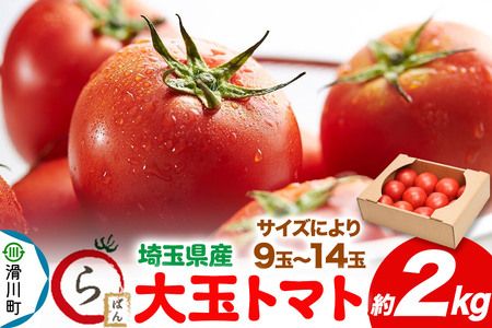 大玉トマト 約2kg（サイズにより9玉～14玉）埼玉県産 トマト