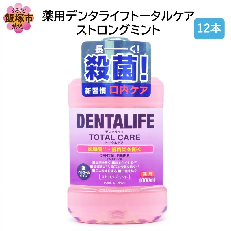 薬用デンタライフトータルケアストロングミント1000ml×12本【B4-053】