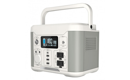 【多摩電子工業株式会社】ポータブル電源300W／288Wh／80000mAh（3.6V換算）大容量リチウムイオンバッテリー　ホワイトとグレーのツートンカラー