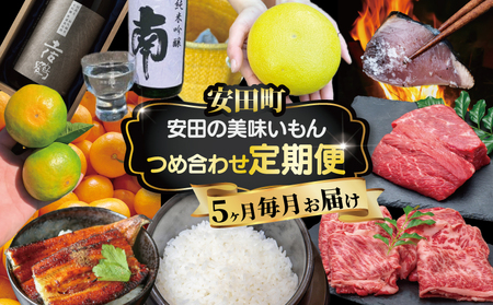 毎月お届け ふるさと安田の定期便 セット 5ヶ月定期便 かつおのタタキ 南 土佐鶴 純米大吟醸 大吟醸 オススメ カツオたたき かばやき すき焼き 年末年始 YS-12