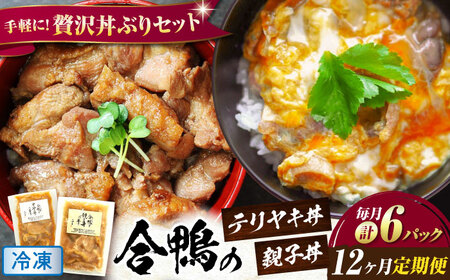 【全12回定期便】【冷凍】合鴨親子丼の素・合鴨テリヤキ丼の素 各3 計6パックセット [AQCB023] 親子丼