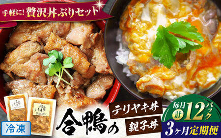 【全3回定期便】【冷凍】合鴨親子丼の素・合鴨テリヤキ丼の素 各6 計12パックセット [AQCB024] テリヤキ