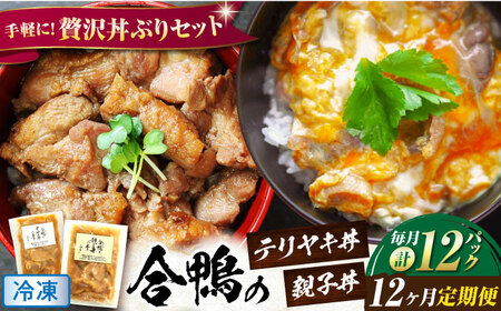 【全12回定期便】【冷凍】合鴨親子丼の素・合鴨テリヤキ丼の素 各6 計12パックセット [AQCB026] 親子丼 テリヤキ 惣菜 丼 簡単調理 定期便