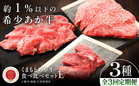 【全3回定期便】【GI認証】くまもとあか牛 食べ比べE あか牛 ステーキ BHAS030