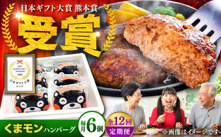 全12回定期便 くまモン ハンバーグ セット（あか牛100％使用） ハンバーグ BHAS059
