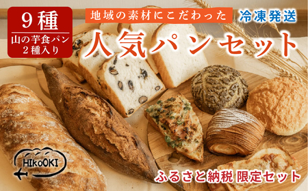 人気パン 詰め合わせセット 9種類 | 冷凍 メロンパン バゲット クロックムッシュ 朝食 惣菜 パン セット 詰め合わせ 食パン HIkoOKI ヒコオキ 丹波篠山 HIK002