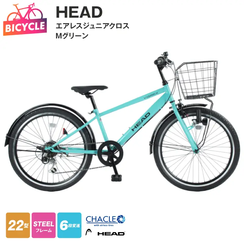 HEADエアレスジュニアクロス VIGREX BAA 22型6段 Mグリーン