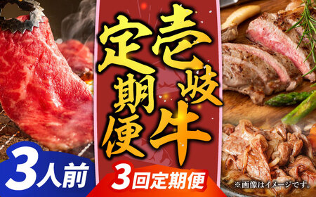 【全3回定期便】壱岐牛定期便（壱岐牛ステーキ、しゃぶすき、焼き肉セット）3人前《壱岐市》【壱岐市農業協同組合】壱岐牛 すき焼き ステーキ しゃぶしゃぶ 焼肉 [JBO166]