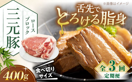 【全3回定期便】平田牧場 ロース ブロック 400g  豚肉 ローストポーク 煮豚 [AJAP166]