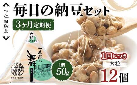 【3カ月定期便】下仁田納豆 毎日の納豆セット（一人前の舞（大粒）12個）×3回お届け 群馬県 下仁田町 国産 ご飯のお供 F21K-549