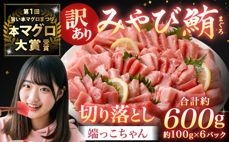  訳あり みやび鮪 切り落とし 端っこちゃん 計約600g（約100g×6） 6～7人前 ／ マグロ 鮪 トロ 本鮪 本マグロ 本まぐろ 冷凍まぐろ 冷凍鮪 まぐろ 赤身 トロ 鮪赤身 鮪トロ 国産鮪 国産まぐろ 切落し きりおとし 魚 海鮮 刺身 刺し身 冷凍 長崎 長崎県 長崎市