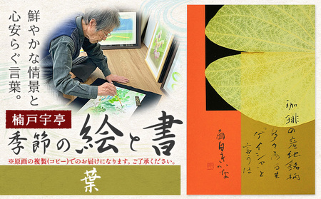 季節の 絵 と 書 葉 絵 楠戸宇亭