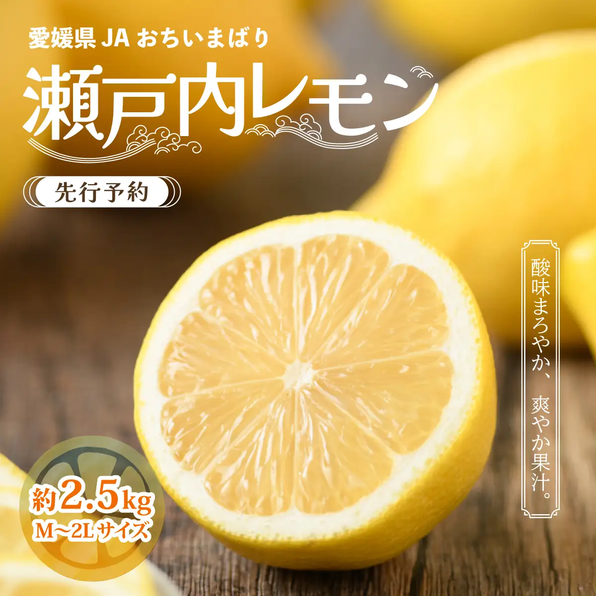 レモン 【先行予約】瀬戸内 レモン小箱　約2.5kg　JA選果品　2L～Mサイズ